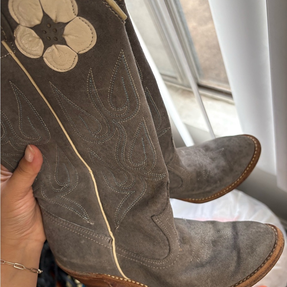 vintage Acme floral leather Daisy boots - Picture 7 of 7
